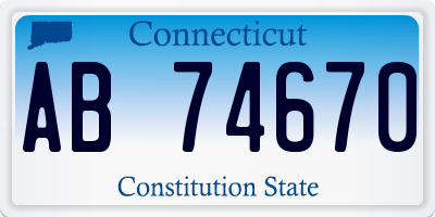 CT license plate AB74670