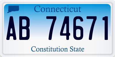 CT license plate AB74671