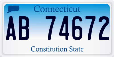 CT license plate AB74672