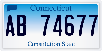 CT license plate AB74677