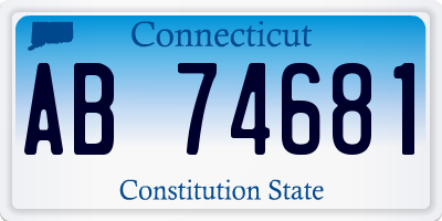 CT license plate AB74681