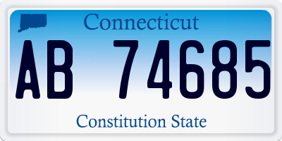 CT license plate AB74685