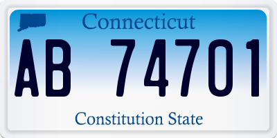 CT license plate AB74701