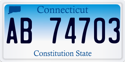 CT license plate AB74703