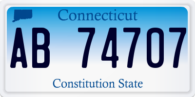 CT license plate AB74707