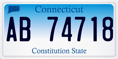 CT license plate AB74718