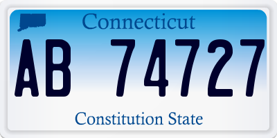 CT license plate AB74727