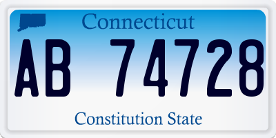 CT license plate AB74728