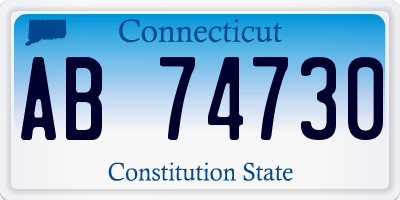 CT license plate AB74730