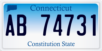 CT license plate AB74731