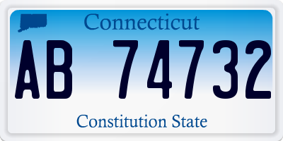 CT license plate AB74732