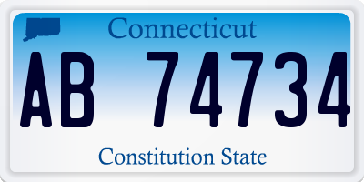 CT license plate AB74734