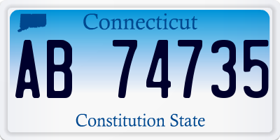 CT license plate AB74735