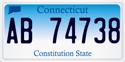 CT license plate AB74738