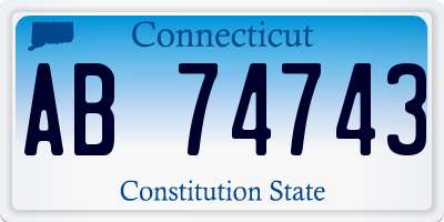 CT license plate AB74743