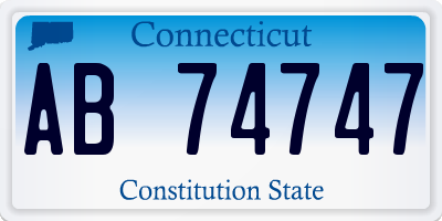 CT license plate AB74747