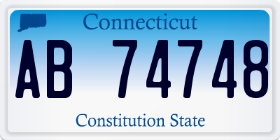 CT license plate AB74748