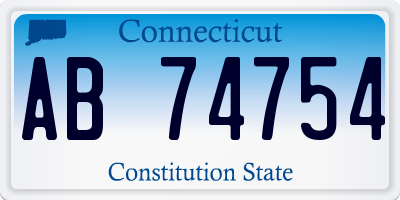 CT license plate AB74754