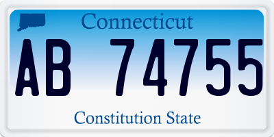 CT license plate AB74755