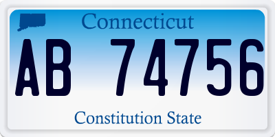 CT license plate AB74756