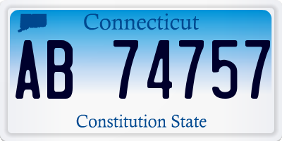 CT license plate AB74757