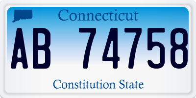 CT license plate AB74758