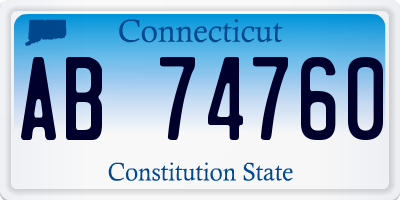 CT license plate AB74760