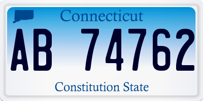 CT license plate AB74762