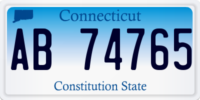 CT license plate AB74765