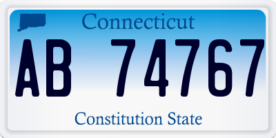 CT license plate AB74767