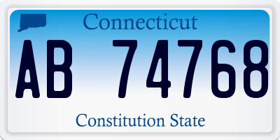 CT license plate AB74768