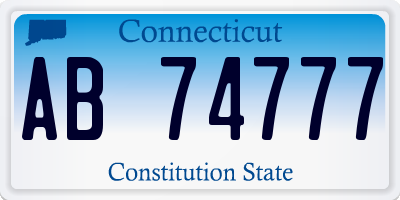 CT license plate AB74777