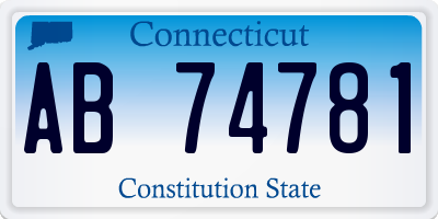 CT license plate AB74781