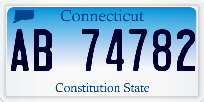 CT license plate AB74782