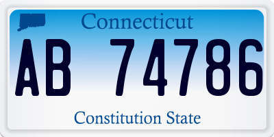 CT license plate AB74786