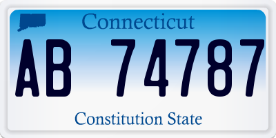 CT license plate AB74787