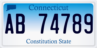 CT license plate AB74789