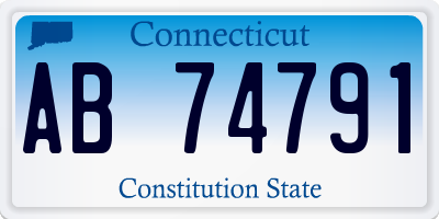 CT license plate AB74791