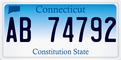 CT license plate AB74792