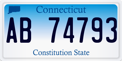 CT license plate AB74793