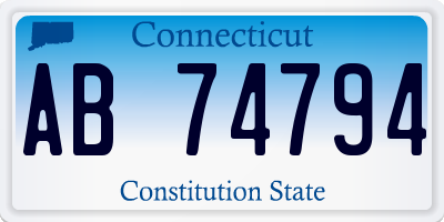 CT license plate AB74794