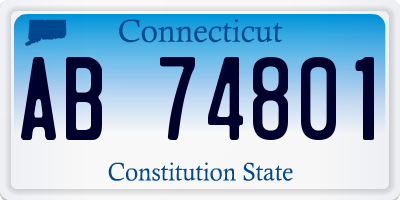 CT license plate AB74801