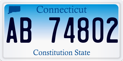 CT license plate AB74802