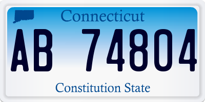 CT license plate AB74804