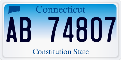 CT license plate AB74807