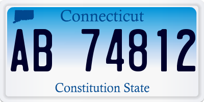 CT license plate AB74812