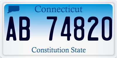 CT license plate AB74820