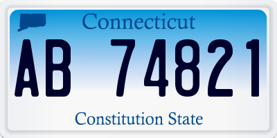 CT license plate AB74821