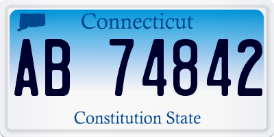 CT license plate AB74842