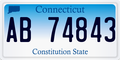 CT license plate AB74843